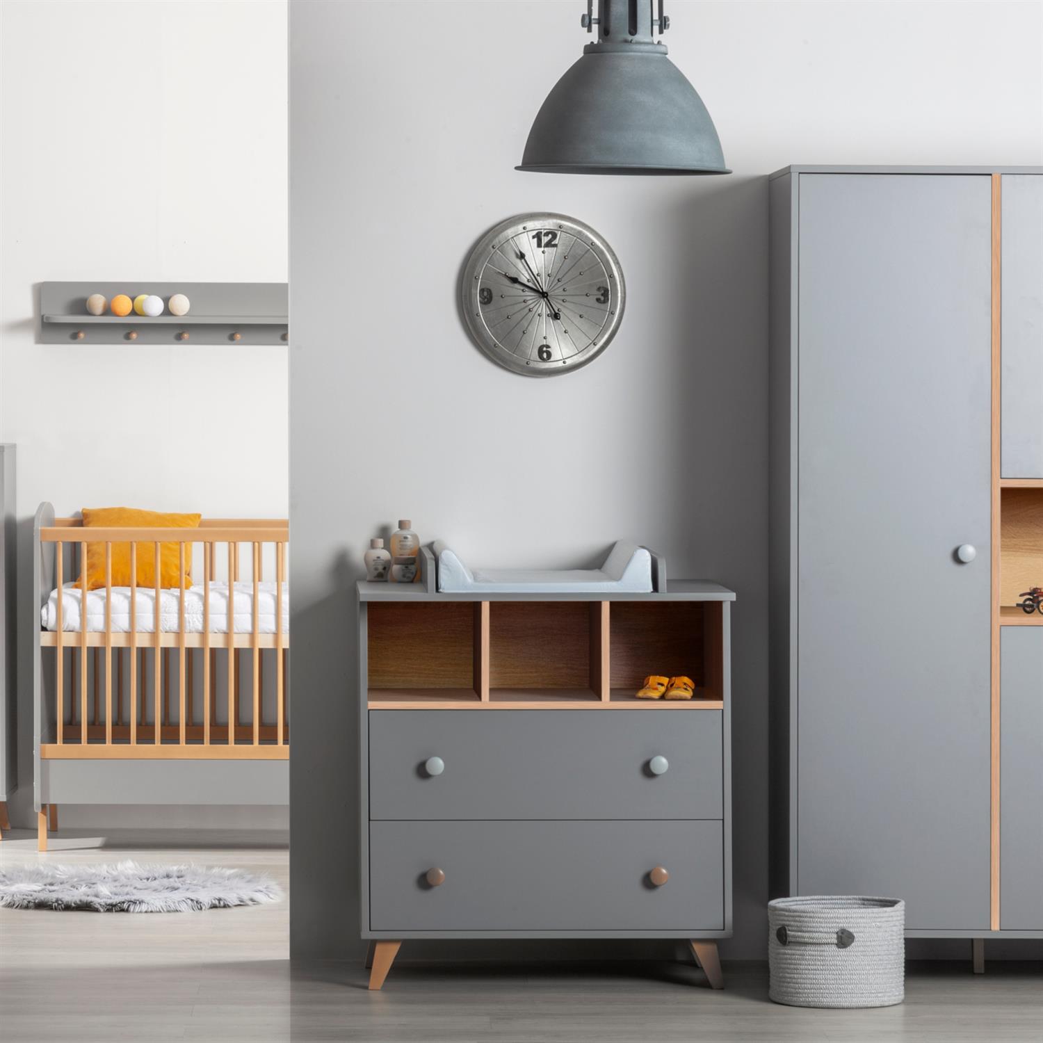 BISAL Colette Commode avec plan à langer gris
