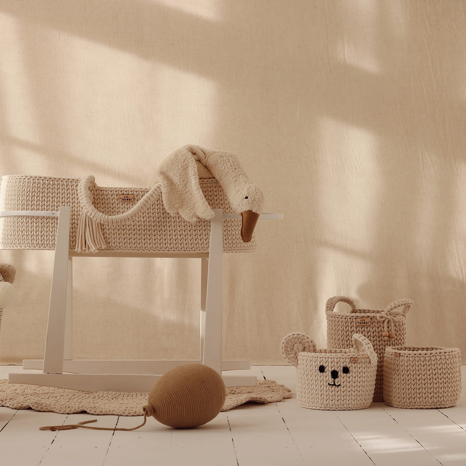 LIL'THINGS Panier ours naturel