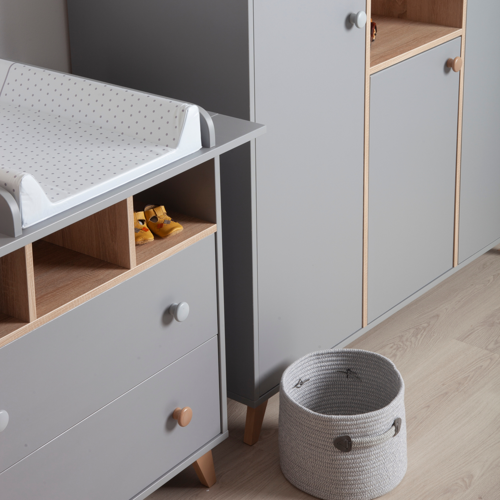 BISAL Colette Commode avec plan à langer gris