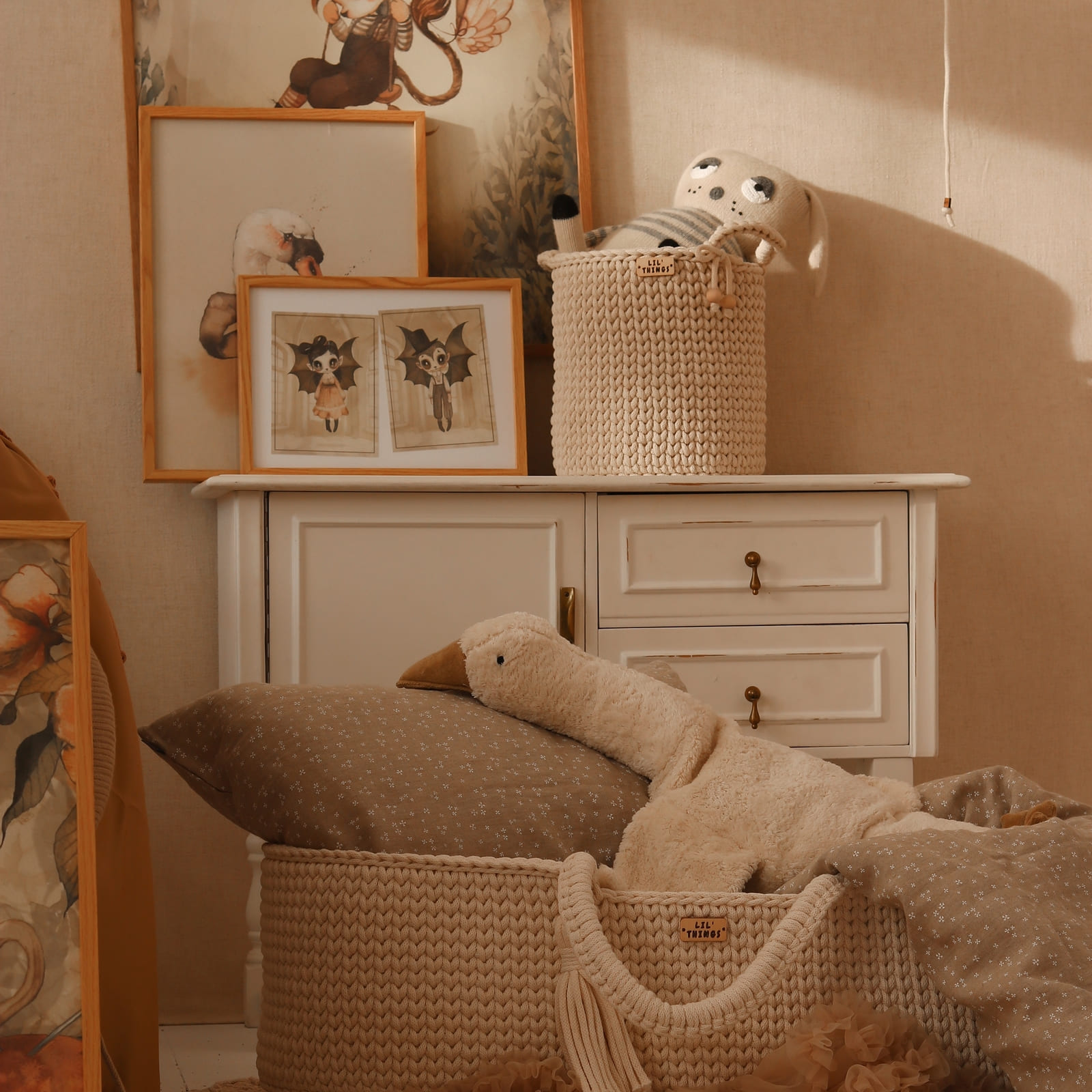 LIL'THINGS Panier en crochet naturel