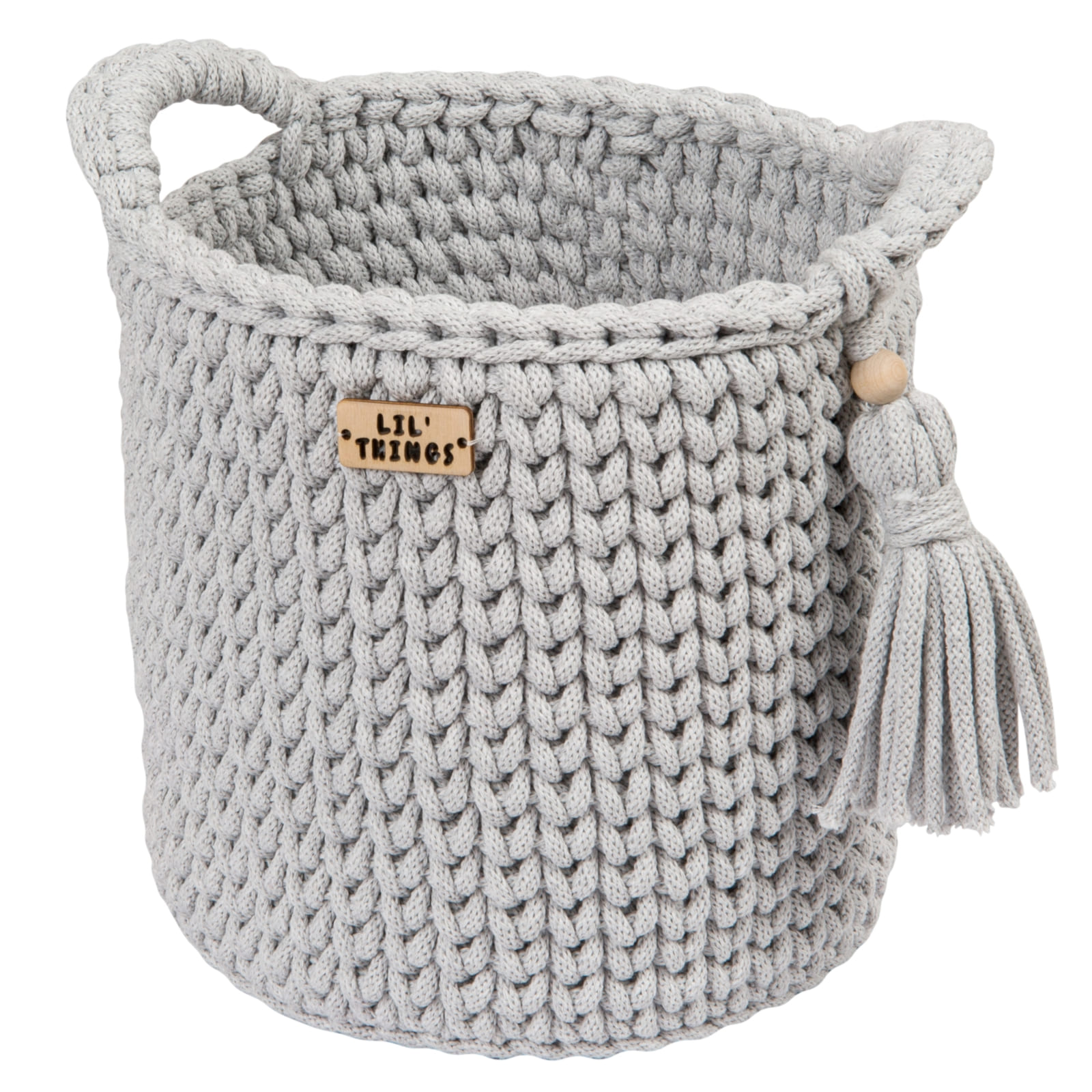 LIL'THINGS Panier en crochet gris