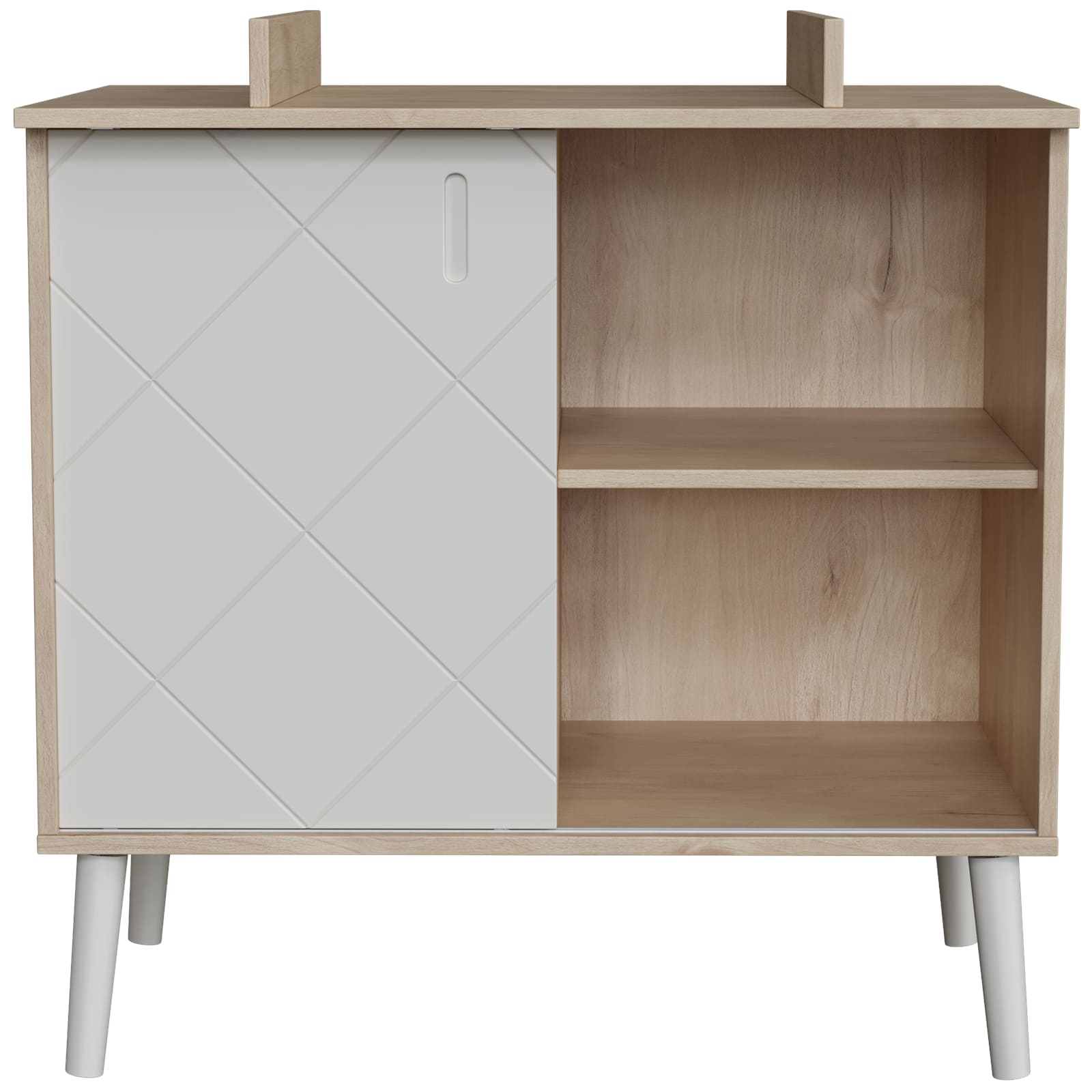 BISAL Peak Commode avec plan à langer nature-blanche