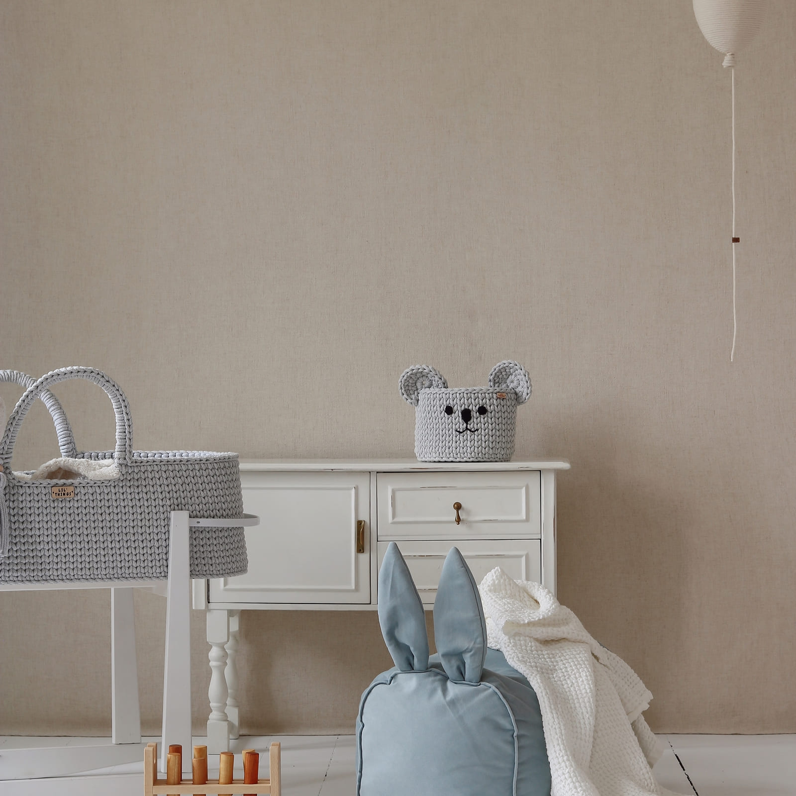 LIL'THINGS Panier ours gris