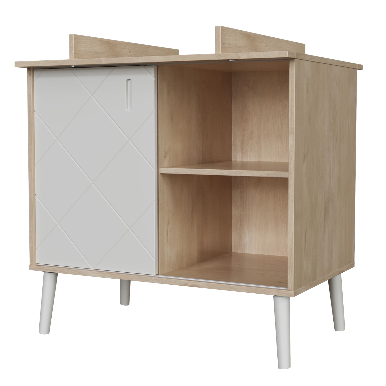 BISAL Peak Commode avec plan à langer nature-blanche