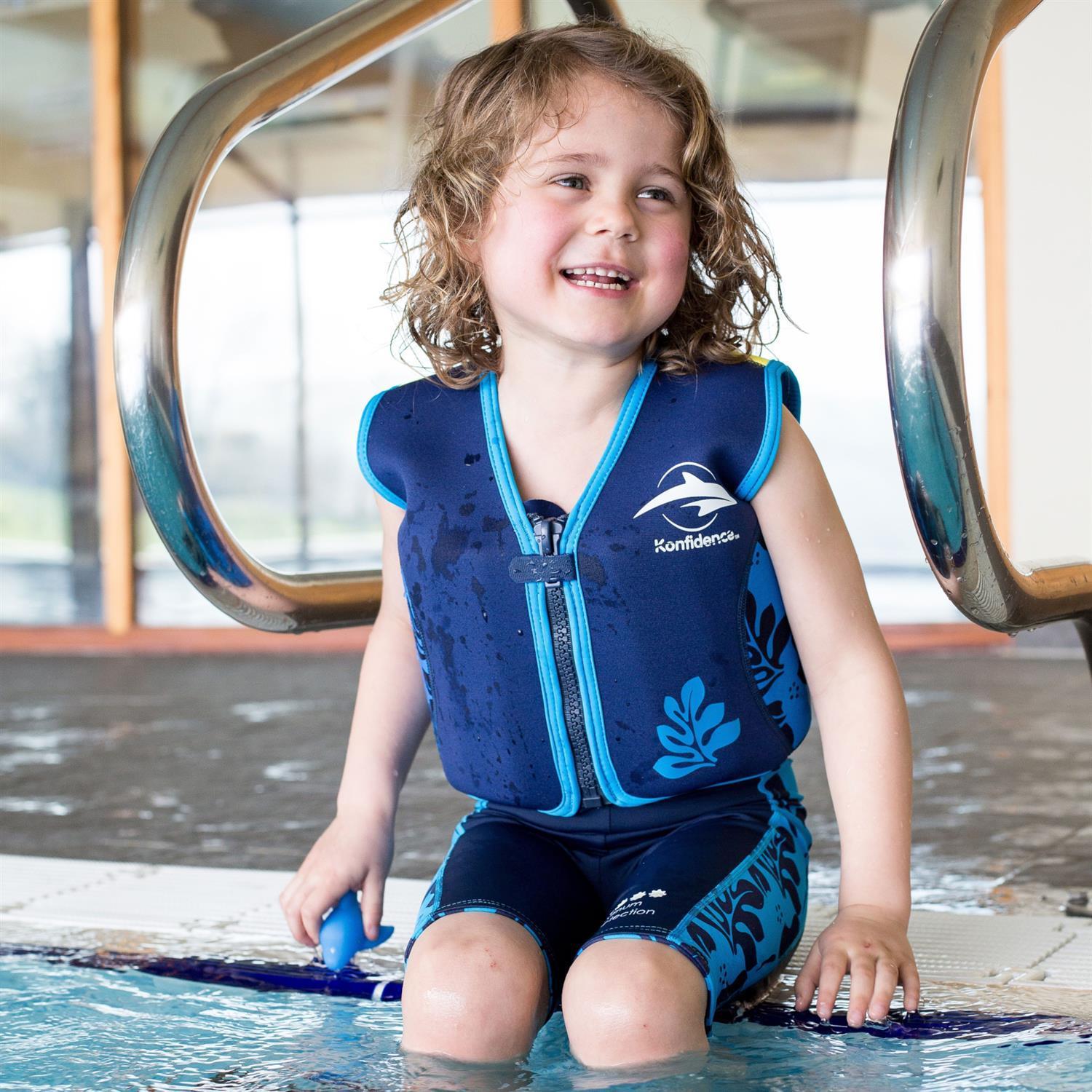 konfidence-kinder-schwimmweste-navyblau-palme-6-7-jahre-11-kj14-b-07-w6CW KONFIDENCE Veste de natation pour l'enfant navy palmier, 6-7 ans