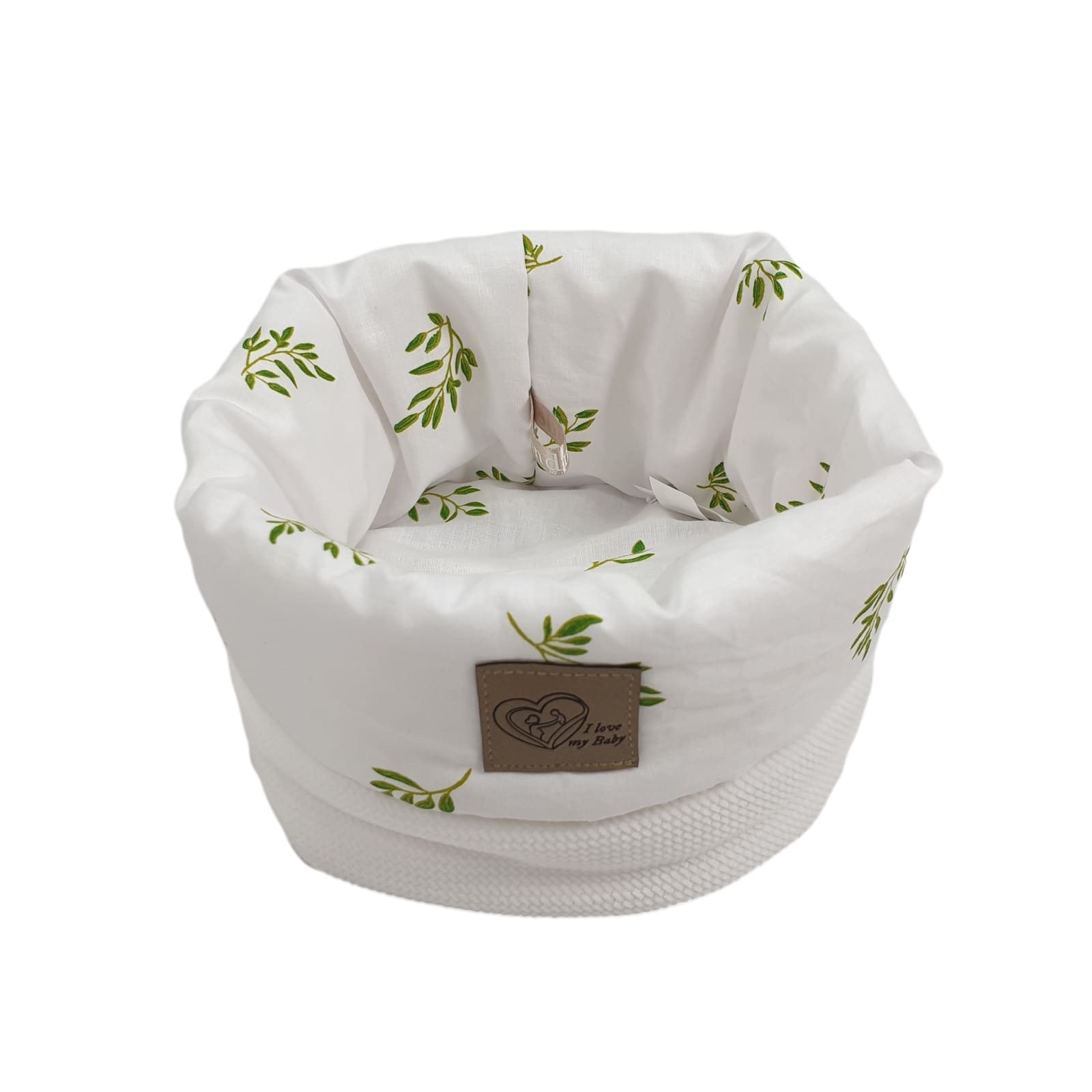 BISAL Panier décoratif Feuilles blanches