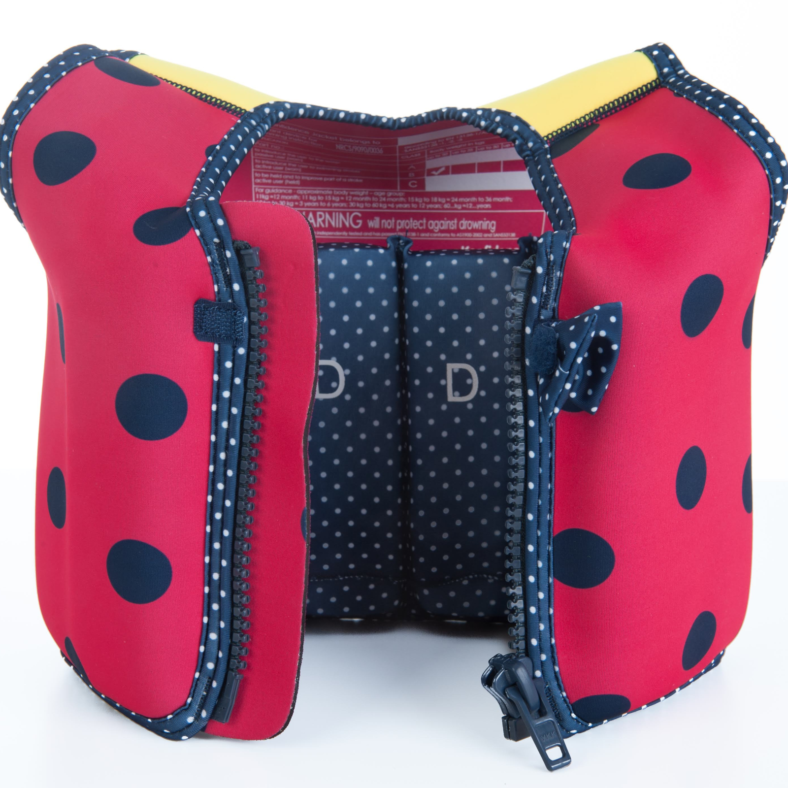 KONFIDENCE Veste de natation pour l'enfant rose vif avec points, 18-36 mois