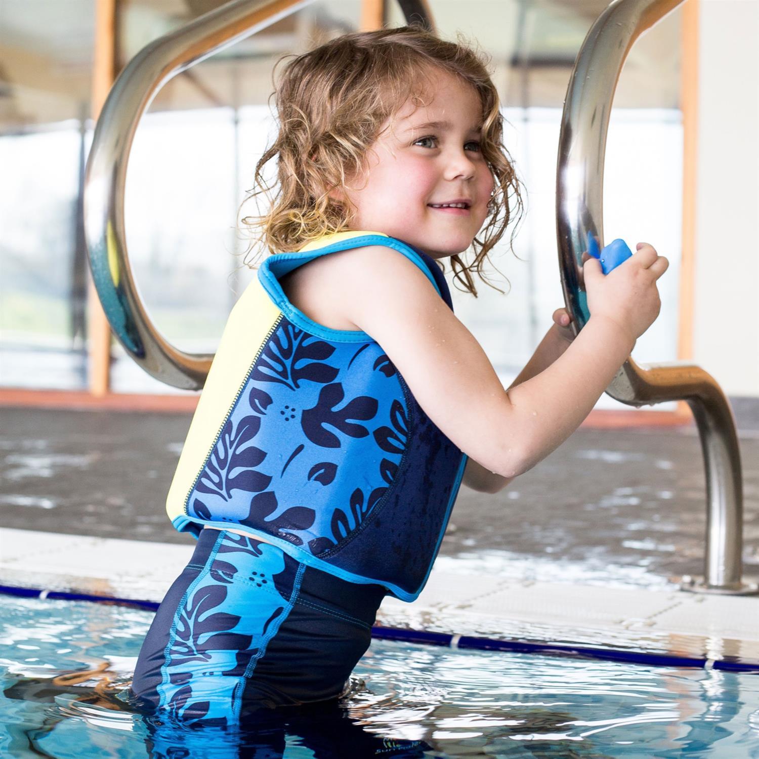 konfidence-kinder-schwimmweste-navyblau-palme-6-7-jahre-11-kj14-b-07-nWnW KONFIDENCE Veste de natation pour l'enfant navy palmier, 6-7 ans