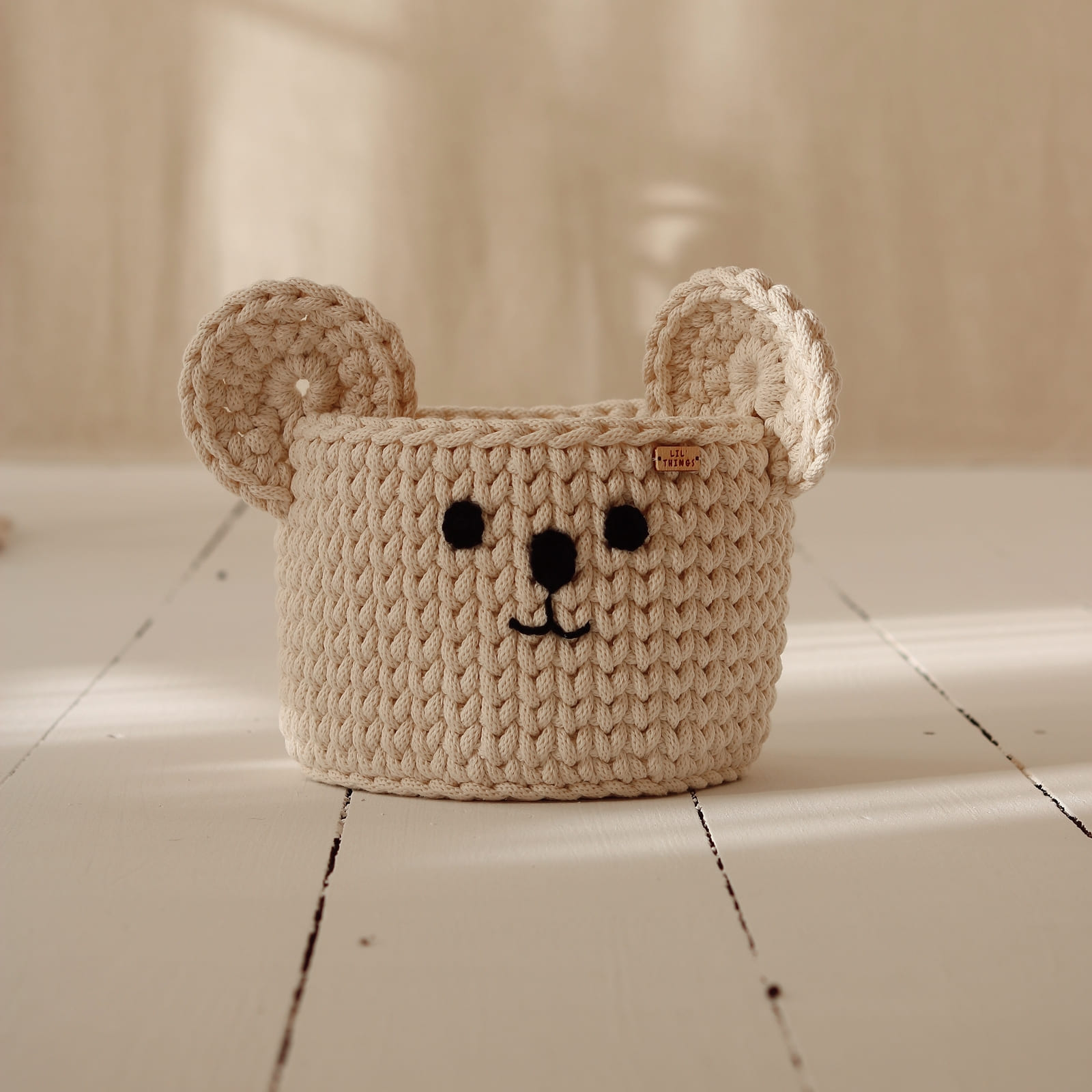 LIL'THINGS Panier ours naturel