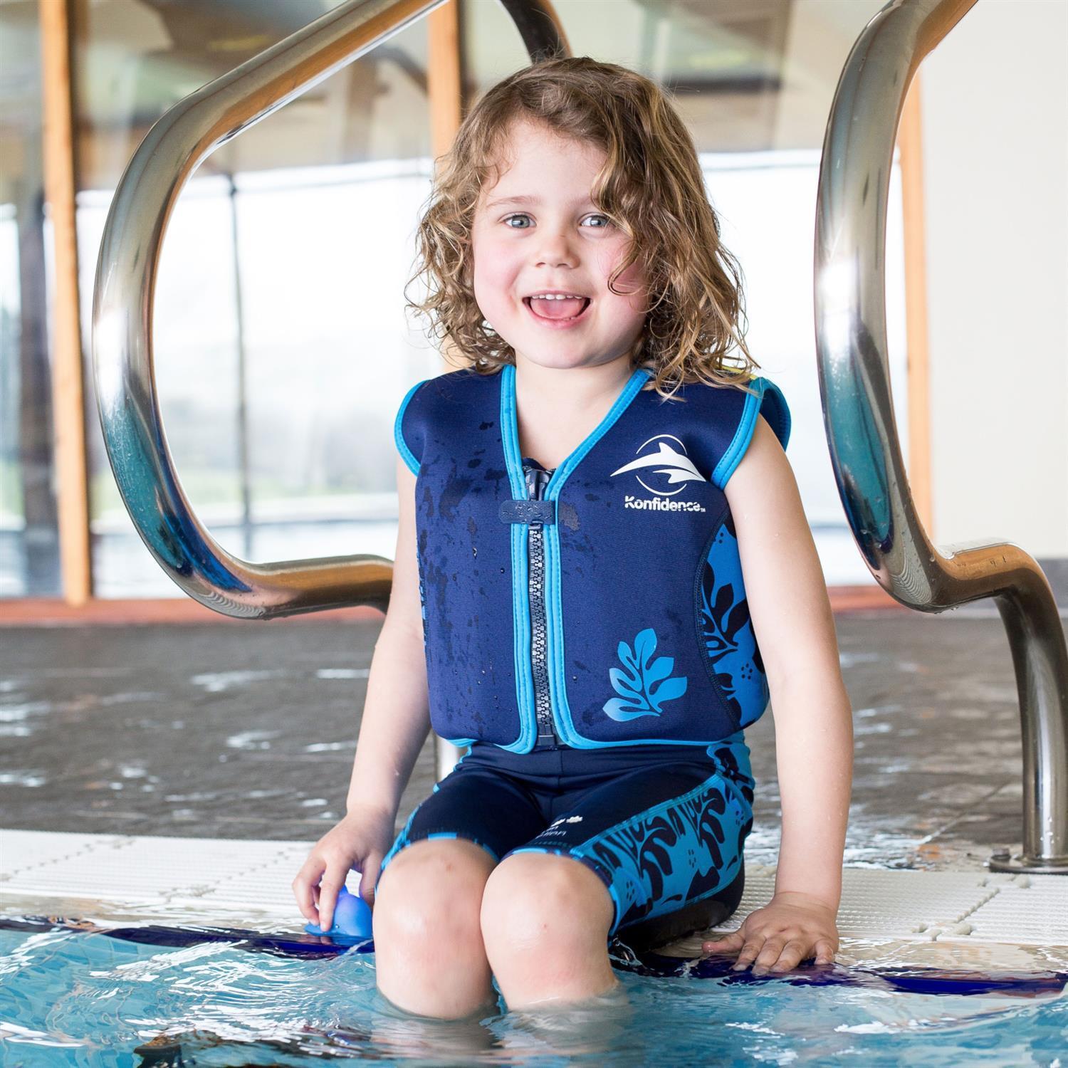 konfidence-kinder-schwimmweste-navyblau-palme-4-5-jahre-11-kj14-b-05-3ViQ KONFIDENCE Veste de natation pour l'enfant navy palmier, 4-5 ans