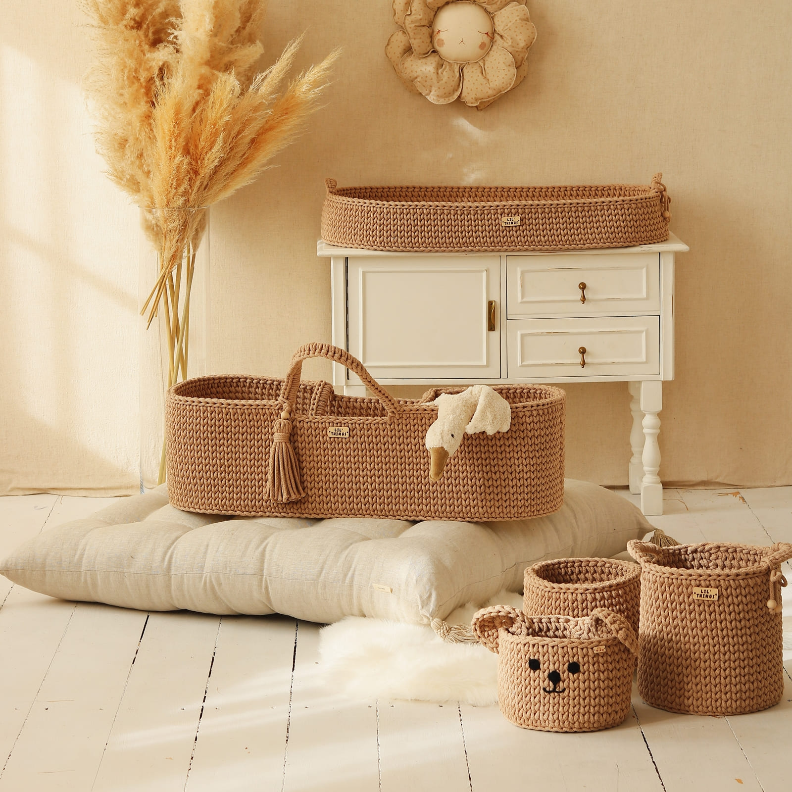 LIL'THINGS Panier ours mocca