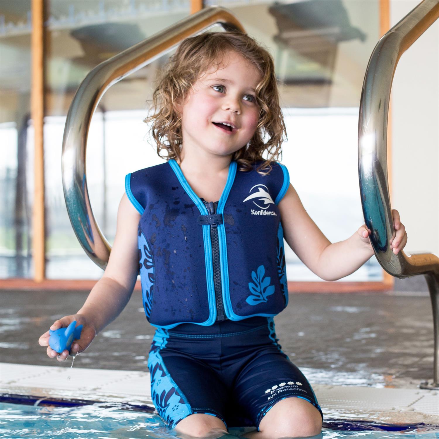 konfidence-kinder-schwimmweste-navyblau-palme-6-7-jahre-11-kj14-b-07-aSsX KONFIDENCE Veste de natation pour l'enfant navy palmier, 6-7 ans