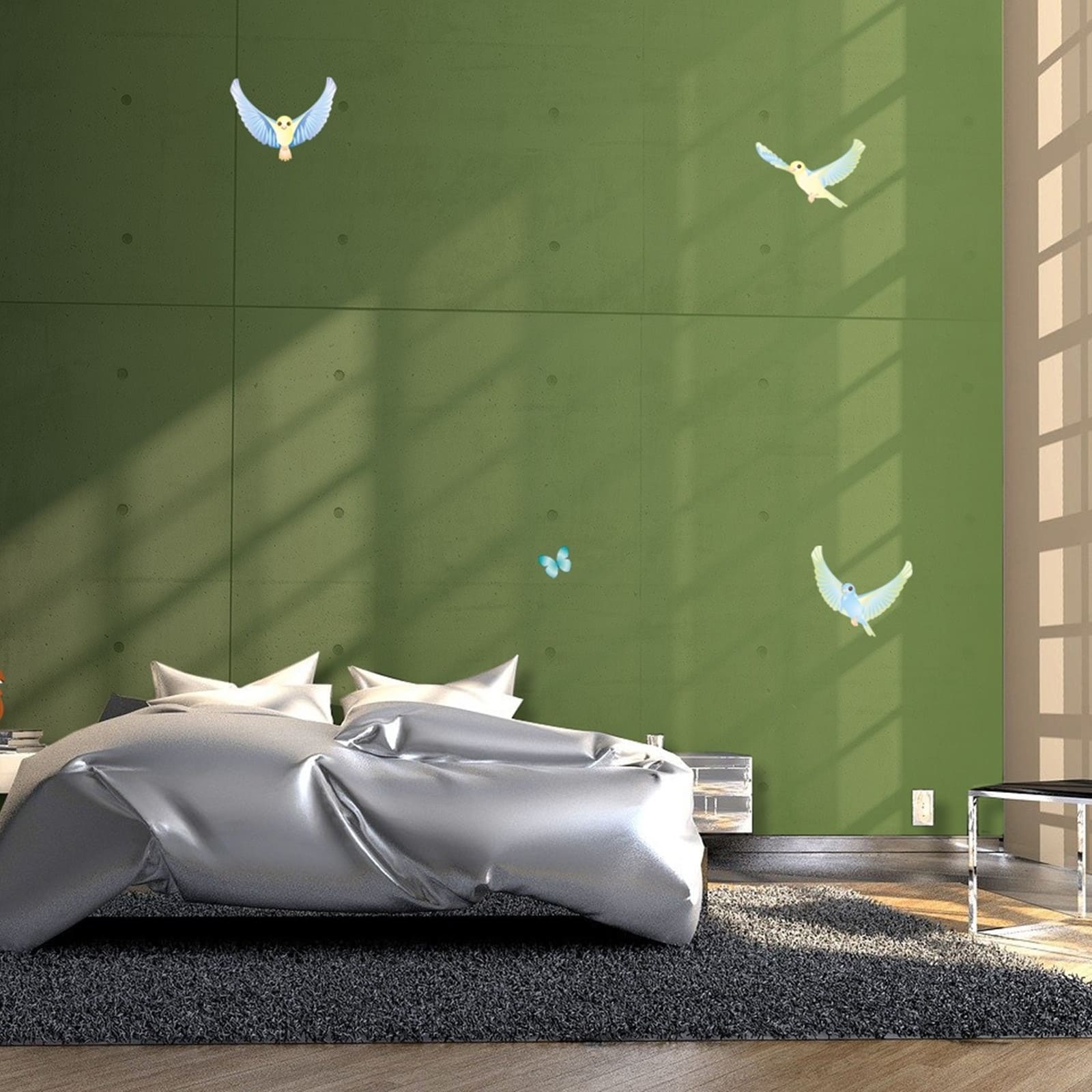 VALENTINES FOREST Magnetische Frühlingsvögel mit Nest 6er Pack