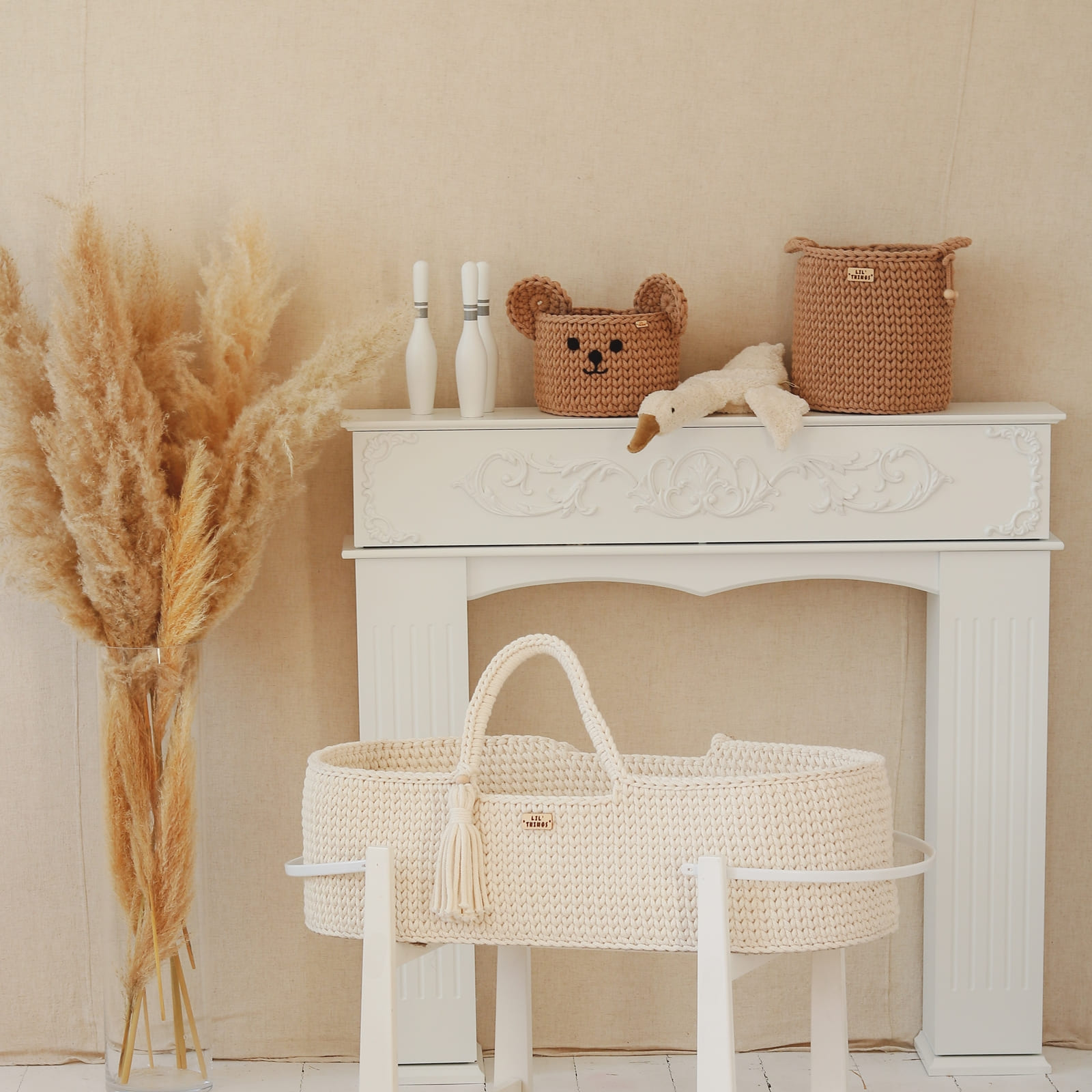 LIL'THINGS Panier ours mocca