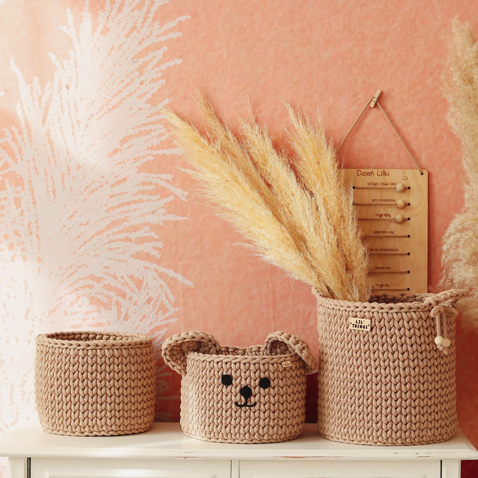 LIL'THINGS Panier ours mocca