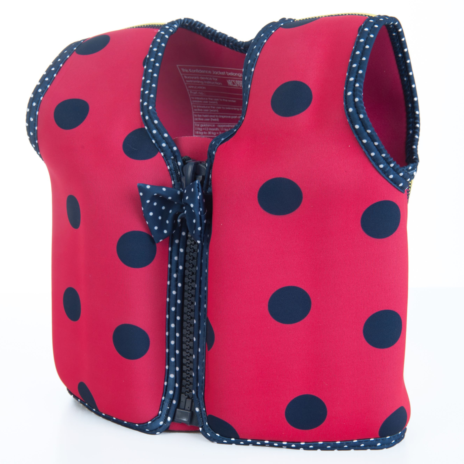 KONFIDENCE Veste de natation pour l'enfant rose vif avec points, 18-36 mois